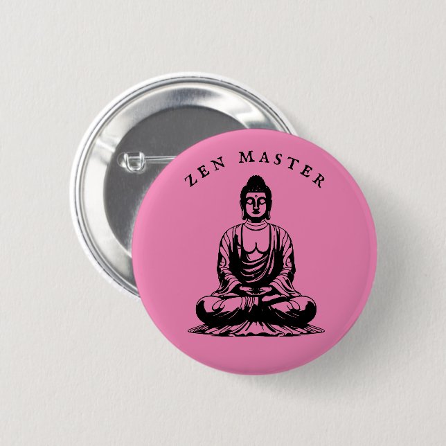Zen Master - Buddha meditation Rosa Knapp (Framsida & baksida)