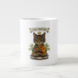 Zen Master Cat Funny Chill Gray Tabby Cat Gift  Jumbo Mugg