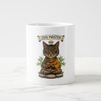 Zen Master Cat Funny Chill Gray Tabby Cat Gift  Jumbo Mugg
