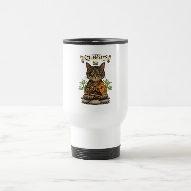 Zen Master Cat Funny Chill Gray Tabby Cat Gift  Resemugg (Center)