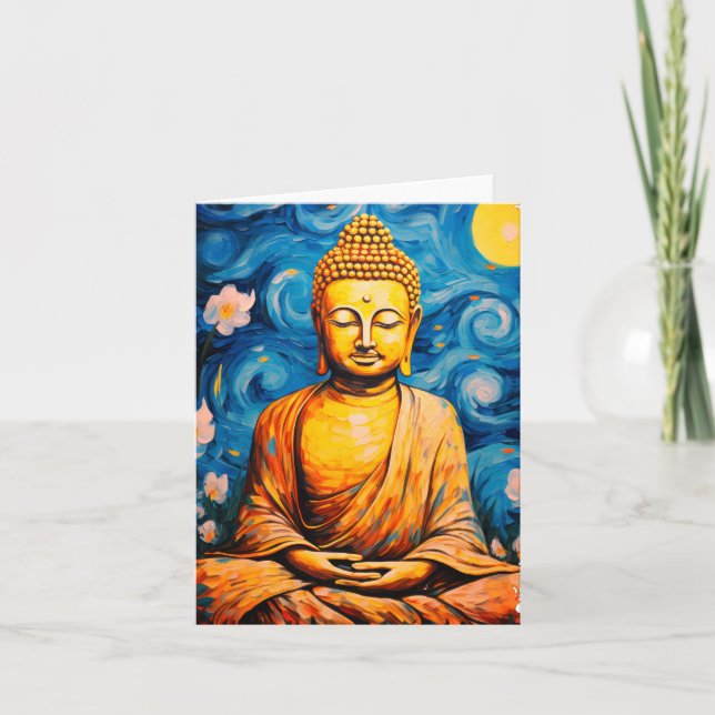 Zen Meditating Buddha Art Kort (Framsida)