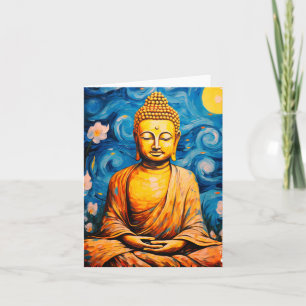 Zen Meditating Buddha Art Kort