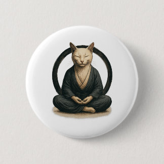 Zen Meditating Cat – Enso Circle Mindful Yoga Art  Knapp