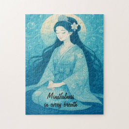 Zen Meditation art Mindfulness Yoga Blue Anpassnin Pussel