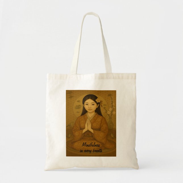 Zen Meditation art Mindfulness Yoga Brown Anpassni Tygkasse (Framsidan)