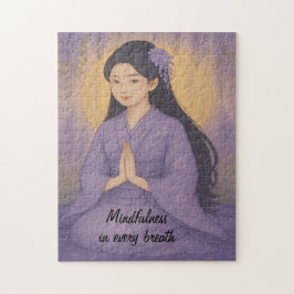 Zen Meditation art Mindfulness Yoga Lila Anpassnin Pussel