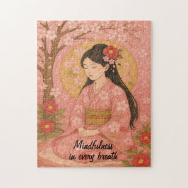 Zen Meditation art Mindfulness Yoga Rosa Anpassnin Pussel