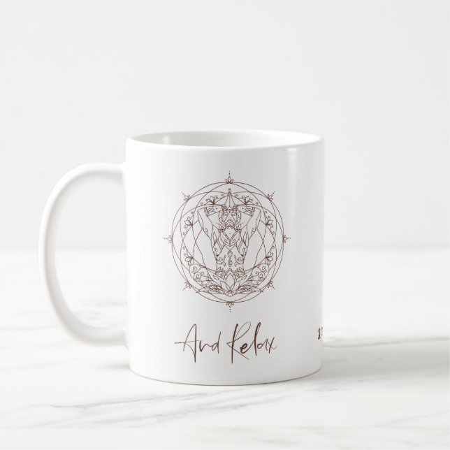 Zen Meditation Mandala och slappna av citat Namn Kaffemugg (Vänster)