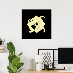 Zen Meditation minimal konst poster