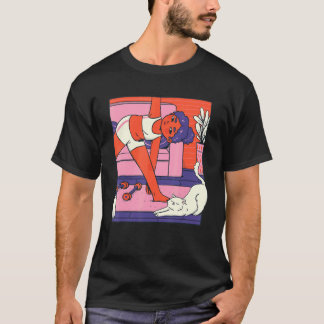 Zen Meditation Yoga Cat Vaporwave Omm T Shirt