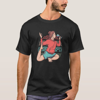 Zen Meditation Yoga Eka Pada Rajakapotasana Wine O T Shirt