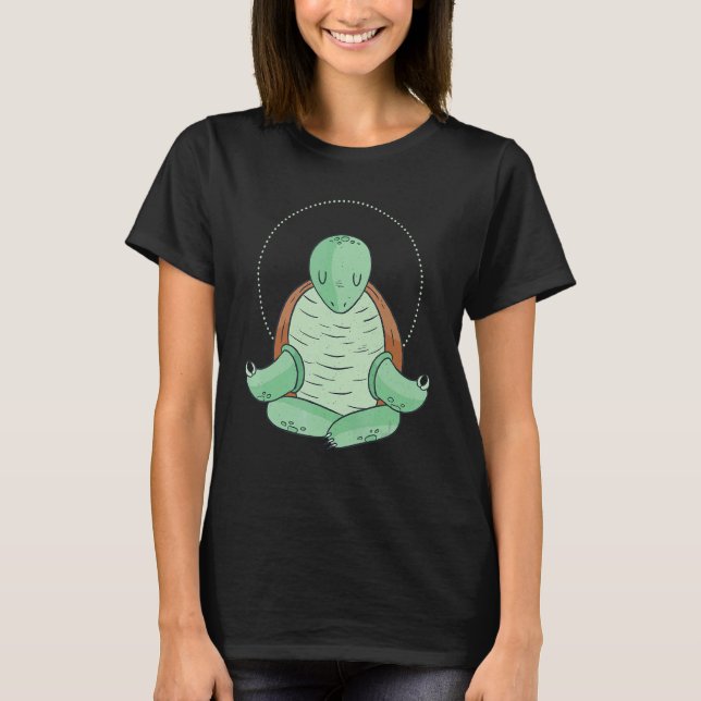 Zen Meditation Yoga Turtle Omm T Shirt (Framsida)