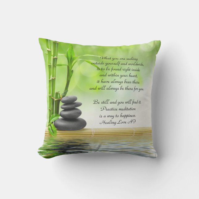 Zen meditationdikt av Anita Fugoso som läker Kudde (Framsida)