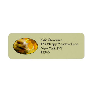 Zen meditationssten och Maple Löv Returadress Etikett