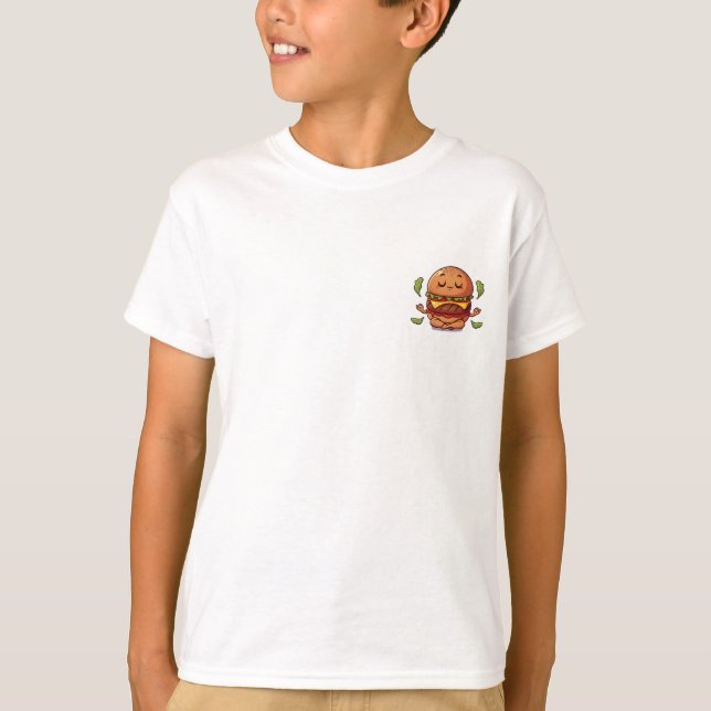 Zen Mediterande Cheeseburger Barn T Shirt (Framsida)