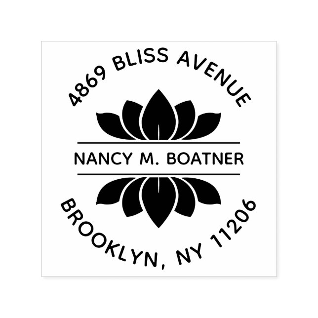 Zen Mindfulness Meditation Lotus Returadress Självfärgande Stämpel (Design)