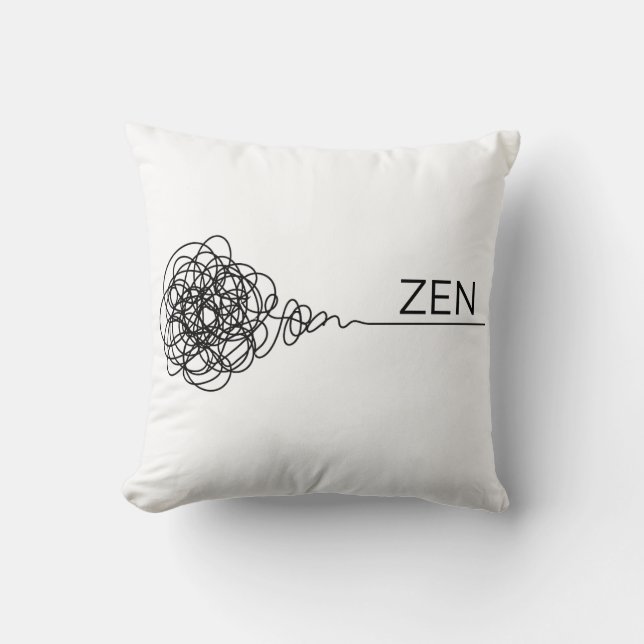 Zen Minimalistisk Mental Hälsa Klotter Kudde (Framsida)