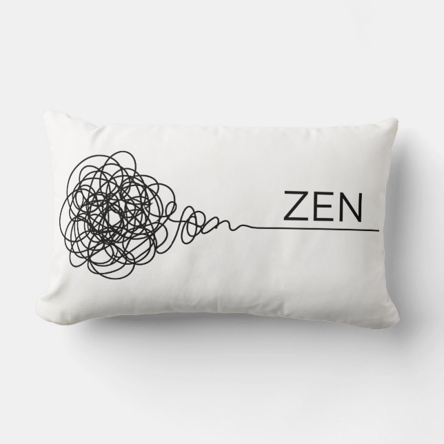 Zen Minimalistisk Mental Hälsa Klotter Lumbarkudde (Framsida)