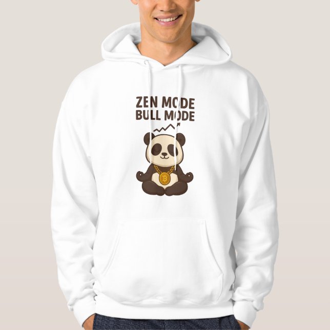 Zen Mode Bull Mode Baby Panda Bitcoin Tröja Hoodie (Framsida)