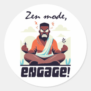 Zen Mode, Förlovad! ⚡ Adulting är en Glitch Runt Klistermärke