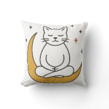 Zen Moon Cat Meditation Konst