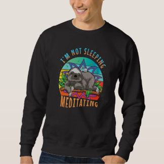 Zen Namaste Djur Meditera Mandala Inte Sover S Lång Ärmad Tröja