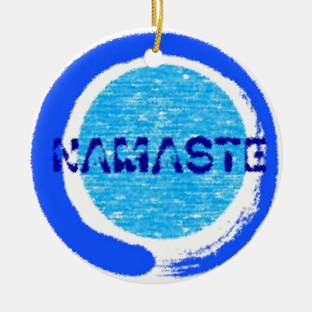 Zen Namaste - Yoga Julafton Ornaments Julgransprydnad Keramik (Framsidan)