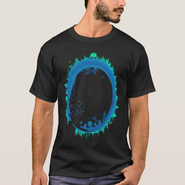 Zen Nature Circle Outdoors World Relax Mindfulness T Shirt (Framsida)