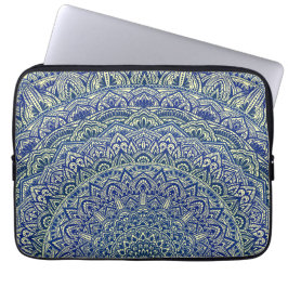 Zen Navy och gult Mandala Laptop Fodral
