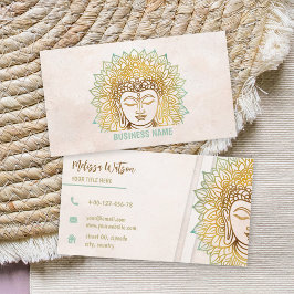 Zen neatral tones buddha yoga studio visitkort