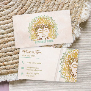 Zen neatral tones buddha yoga studio visitkort