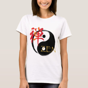 Zen och Yin Yang symbolkvinna skjortor för T Shirt