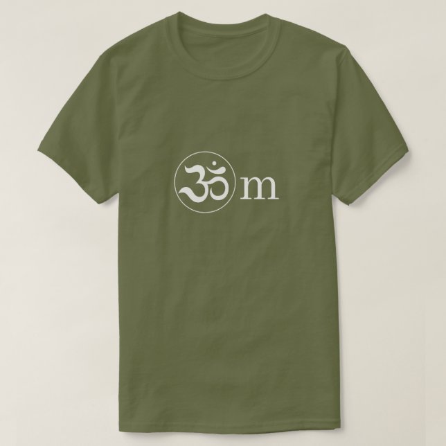 Zen Om Aum symbol minimalist Olive Khaki T Shirt (Design framsida)