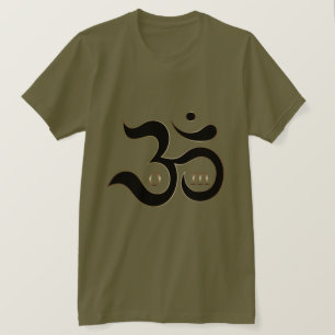 Zen Om Aum-symbolen guld glitter oliv grönt skjort T Shirt