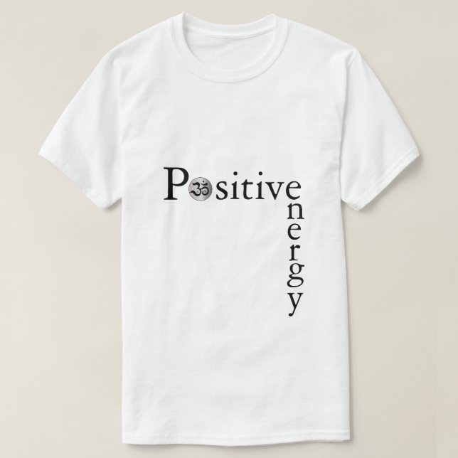 Zen Om-positiv energiminimalistisk vit yoga-skjort T Shirt (Design framsida)