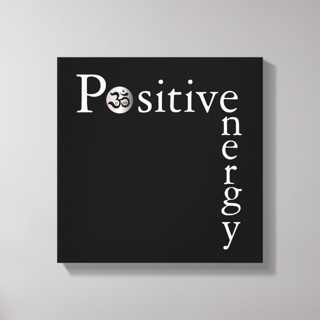 Zen Om Positive Energy Minimalist Black and White Canvastryck (Framsida)