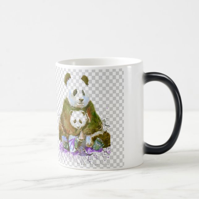 Zen Panda Familj Keramikkopp Konst Magisk Mugg (Höger)