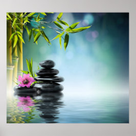 Zen paradise-trädgård,frid,frid,yoga poster