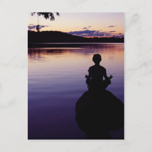 Zen peace yoga stillness meditation nature vykort