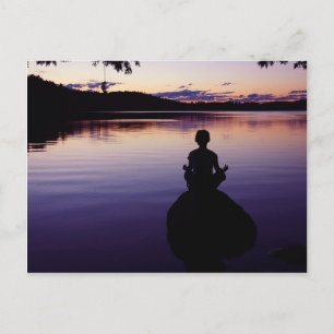 Zen peace yoga stillness meditation nature vykort