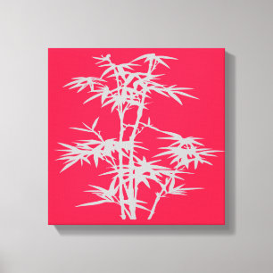 Zen pop rosa bamboo Asian stil art Canvastryck