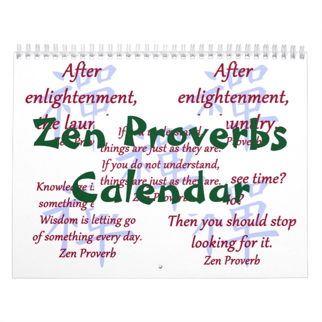 Zen Proverbs Calendar Kalender (Omslag)