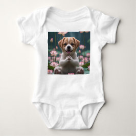 Zen Puppy på Lotus - Baby Bodykostym T Shirt