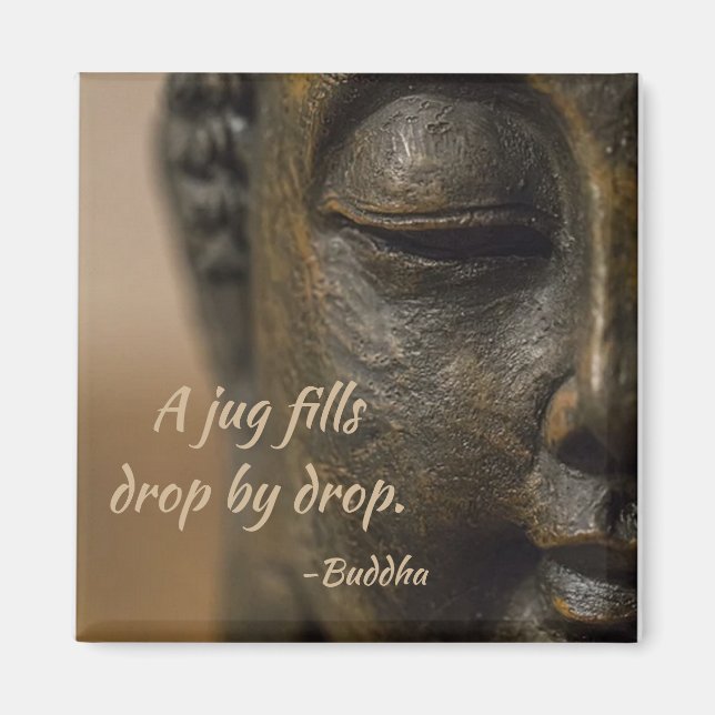 Zen Quote Buddha Statue Magnet (Framsidan)