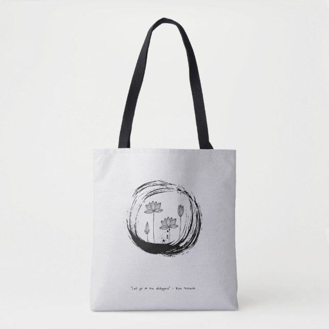 Zen Quote: Wisdom and Meditation Tote Bag Tygkasse (Framsida)