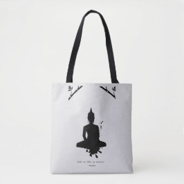 Zen Quote: Wisdom and Meditation Tote Bag Tygkasse