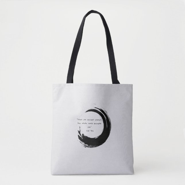 Zen Quote: Wisdom and Meditation Tote Bag Tygkasse (Framsida)