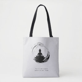 Zen Quote: Wisdom and Meditation Tote Bag Tygkasse