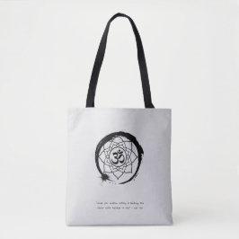 Zen Quote: Wisdom and Meditation Tote Bag Tygkasse