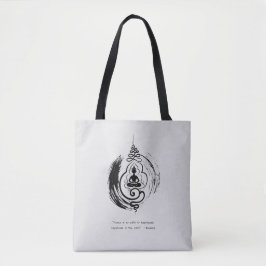 Zen Quote: Wisdom and Meditation Tote Bag Tygkasse